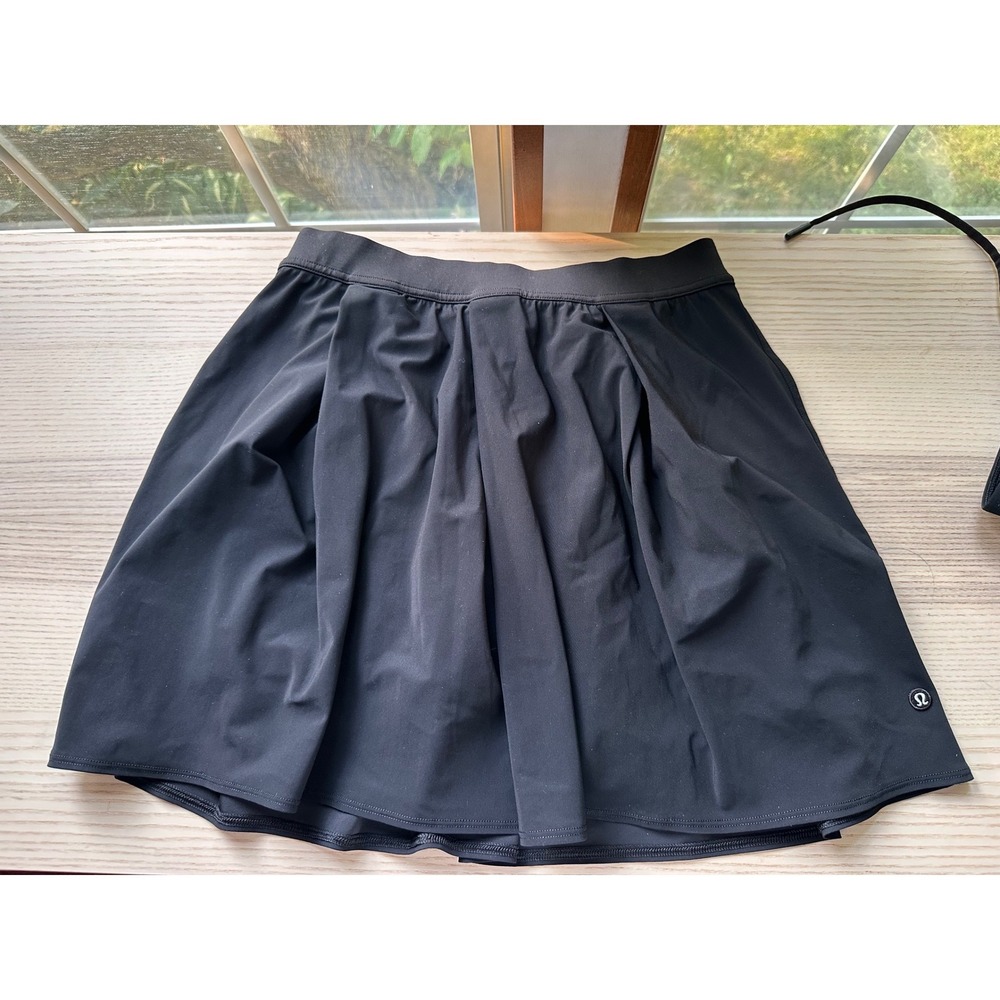 Lululemon Angle Pleat High Rise Tennis Skirt Black 4 Inch Liner Size 6